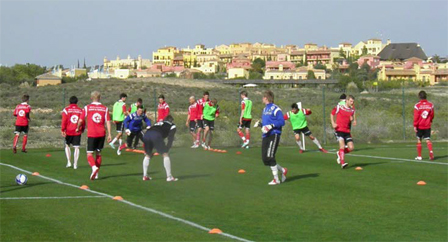 Players training at the Desert Springs Football Academy