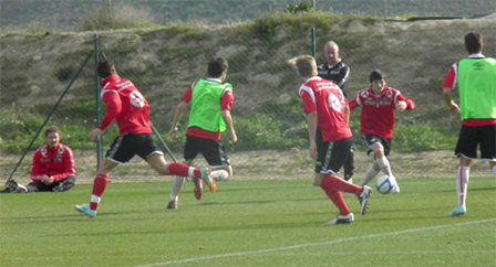 Players training at the Desert Springs Football Academy