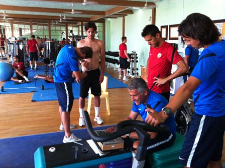 UD Almer?a Team working out at the Sierra Sports & Fitness Club