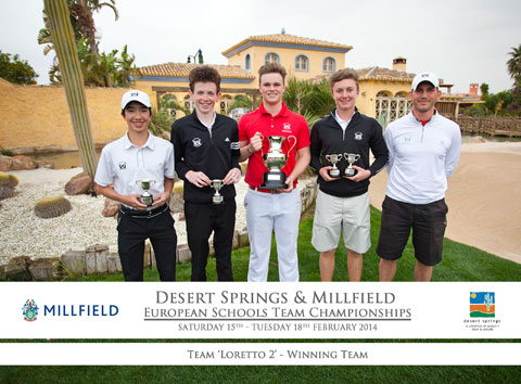 Desert Springs & Millfield European Schools Team Championships winners