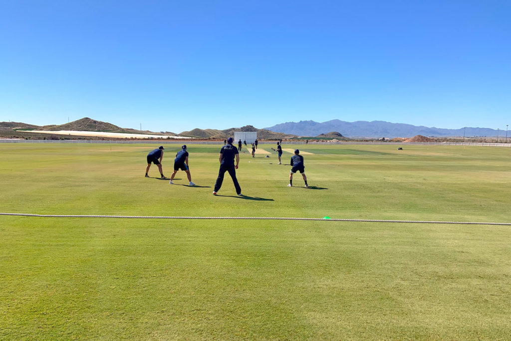 Derbyshire-County-Cricket-Club-'Slip-Catch'-Training-at-the-Desert-Springs-Cricket-Ground