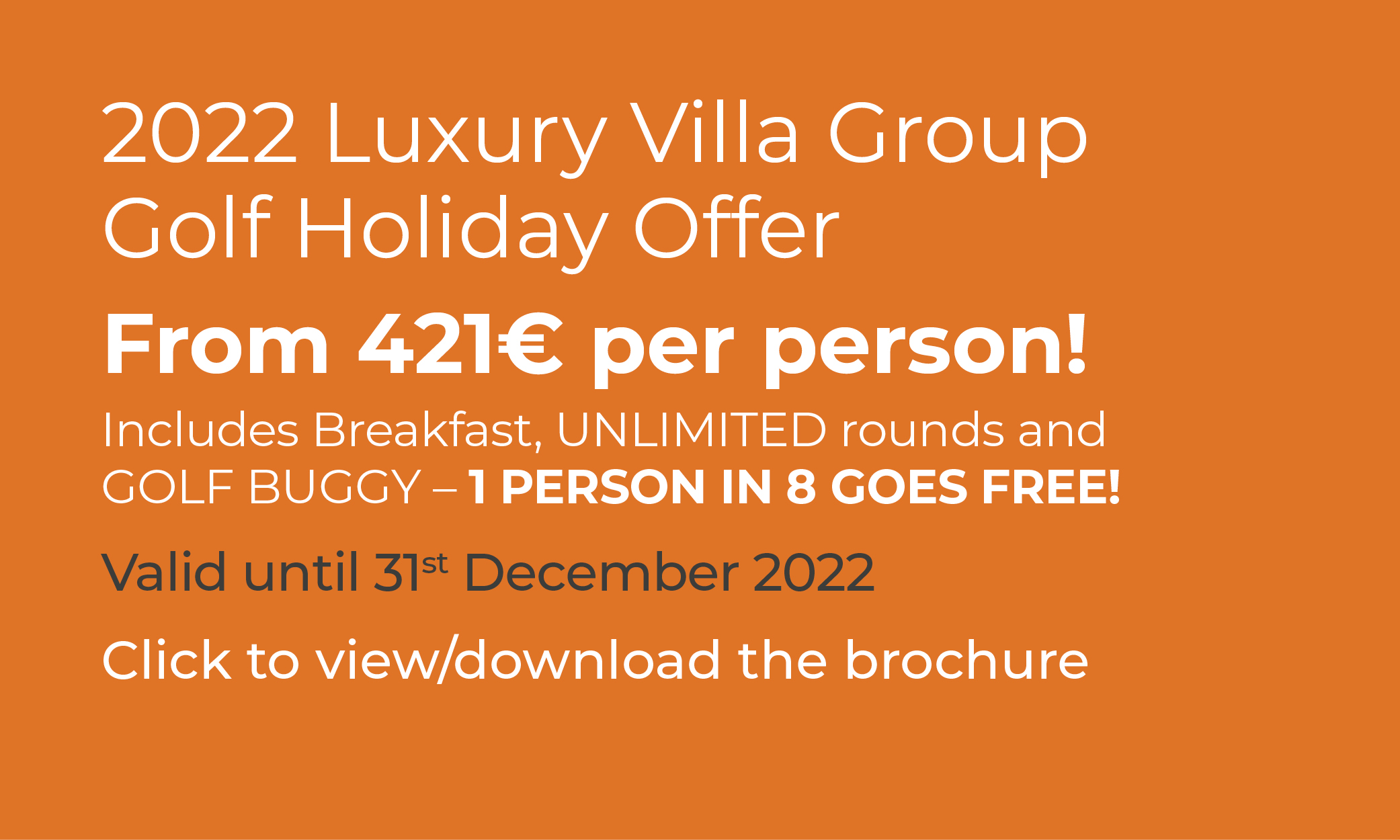 Luxury Country Villa Group Golf Holiday Offer