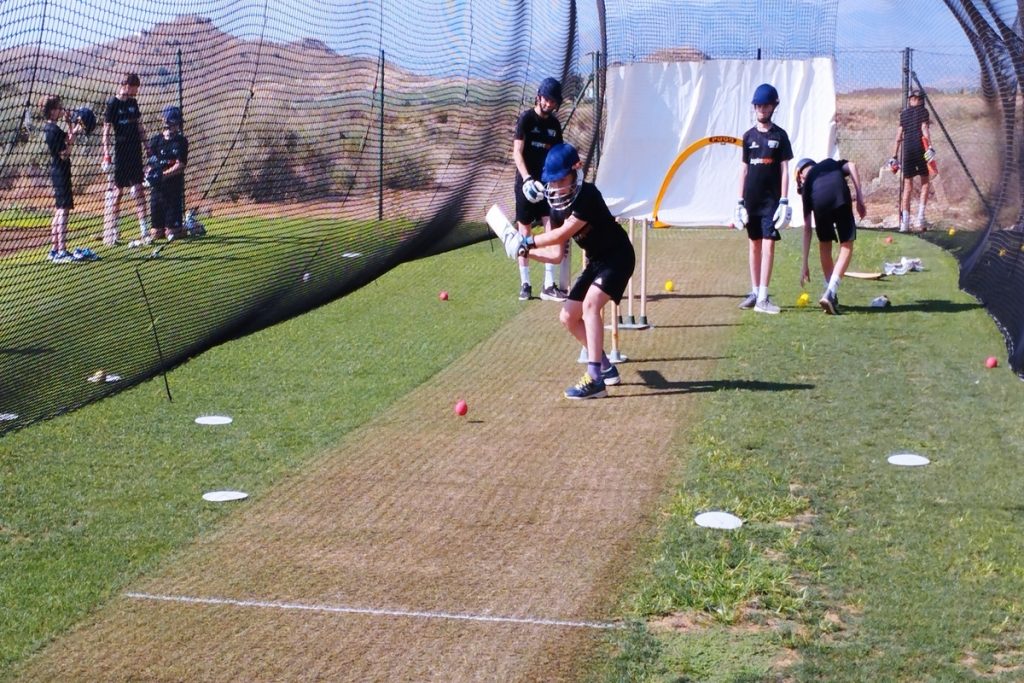 Royal Hospital School train in the Desert Springs Cricket Academy Nets