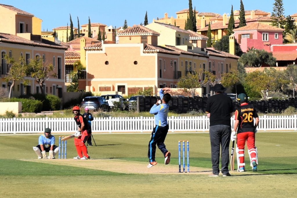 Cricket on the ICC acreddited match ground at Desert Springs
