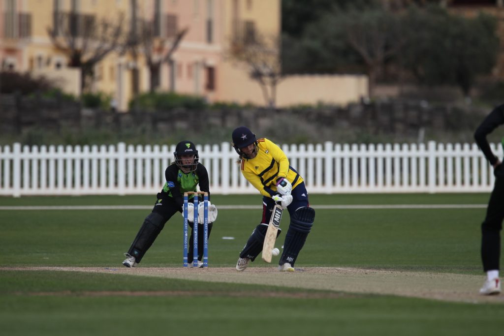 SE Stars v Western Storm on the Desert Springs Cricket Ground; April 2022